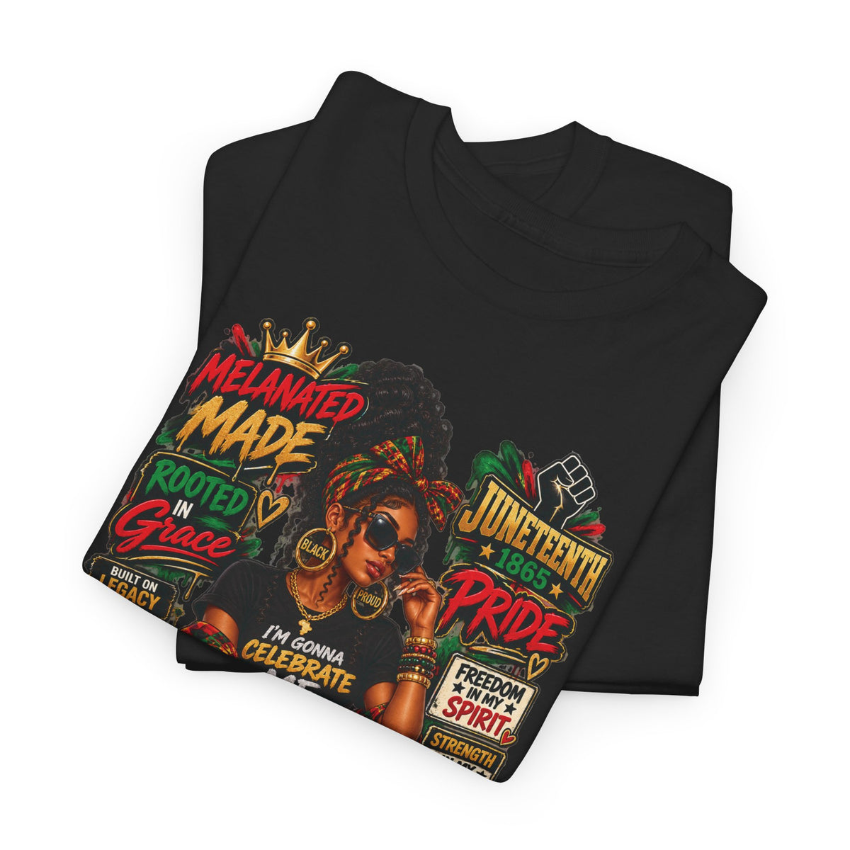 Melanated Made Rooted Grace T-Shirt | Celebrating Me graphic tee