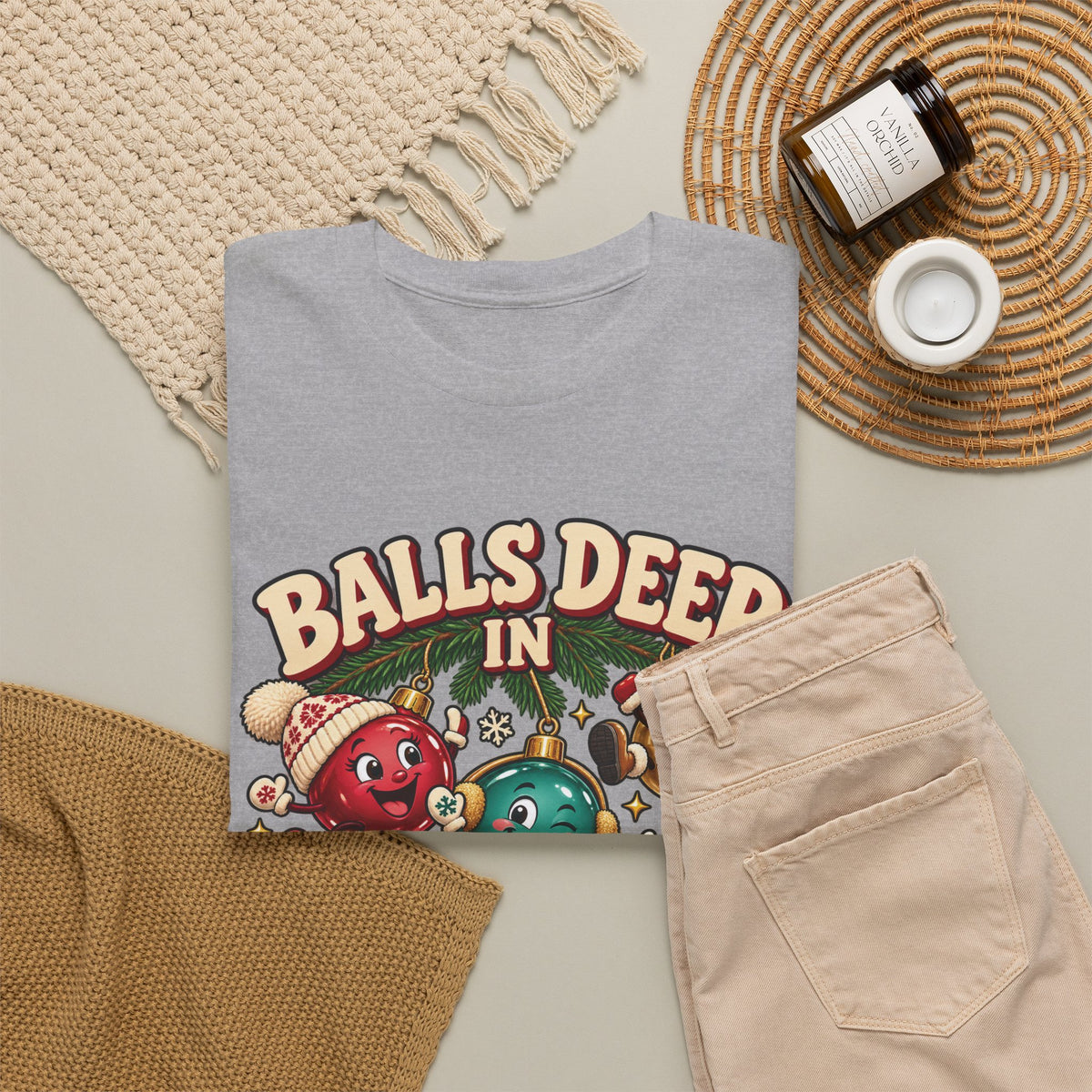 Balls Deep in Christmas Spirit Graphic Tee