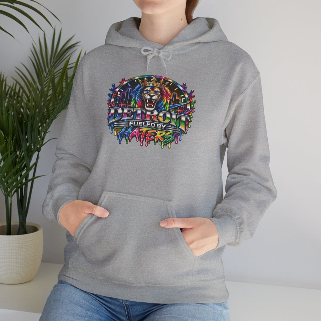 Detroit Graffiti Lion Hoodie | Colorful Street Art Pullover