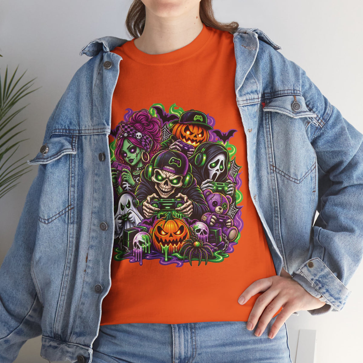 Spooky Halloween Monsters T-Shirt | Pumpkin, Ghost, Witch, Skeleton