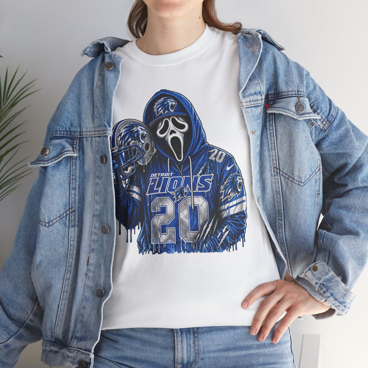 Scream Mask Football Player T-Shirt | Grunge Jersey Number 20
