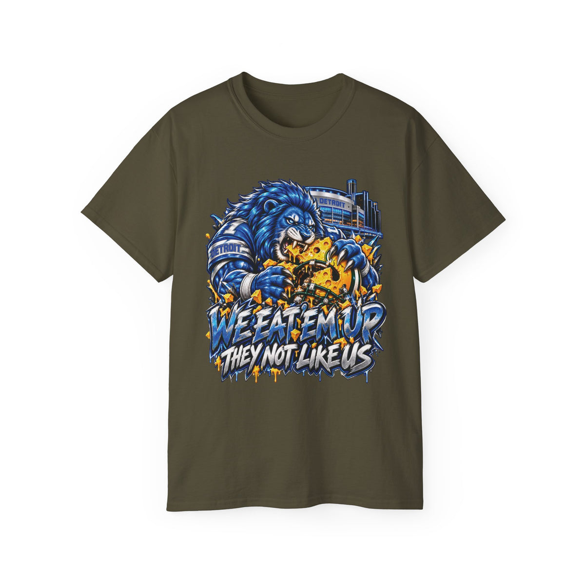 We eatem up They Not Like Us Detroit and Green Bay Rivialy T-Shirt | Lion Football Tee