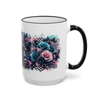 Sugar Skull Girl mug | Accent Rim & Handle ceramic mug
