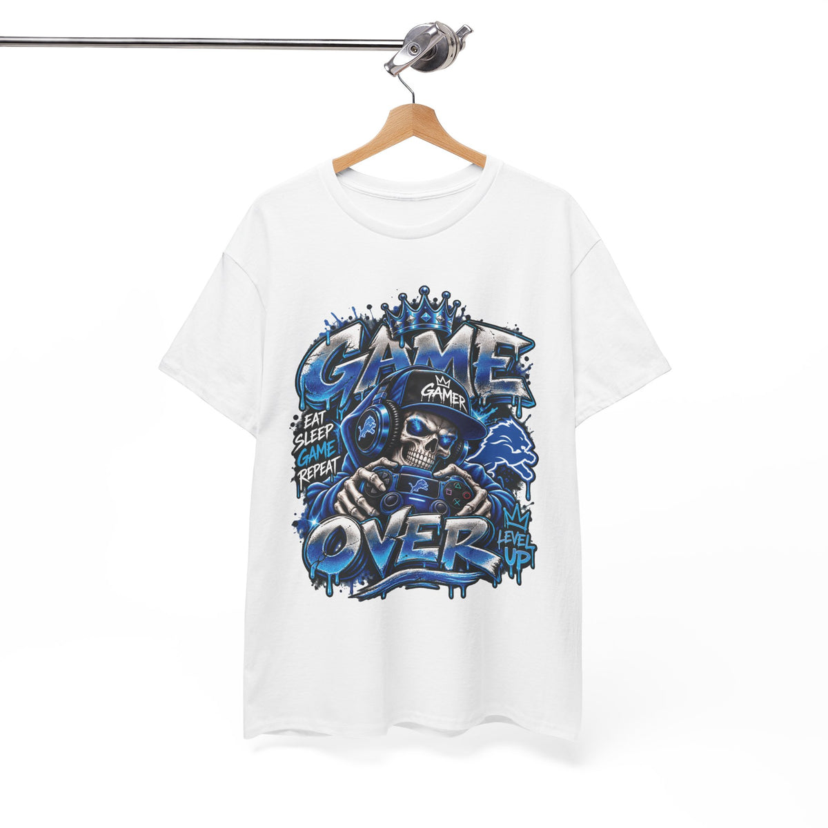 Game Over Skull Gamer Tee | Video Game Controller Graphic Shirt