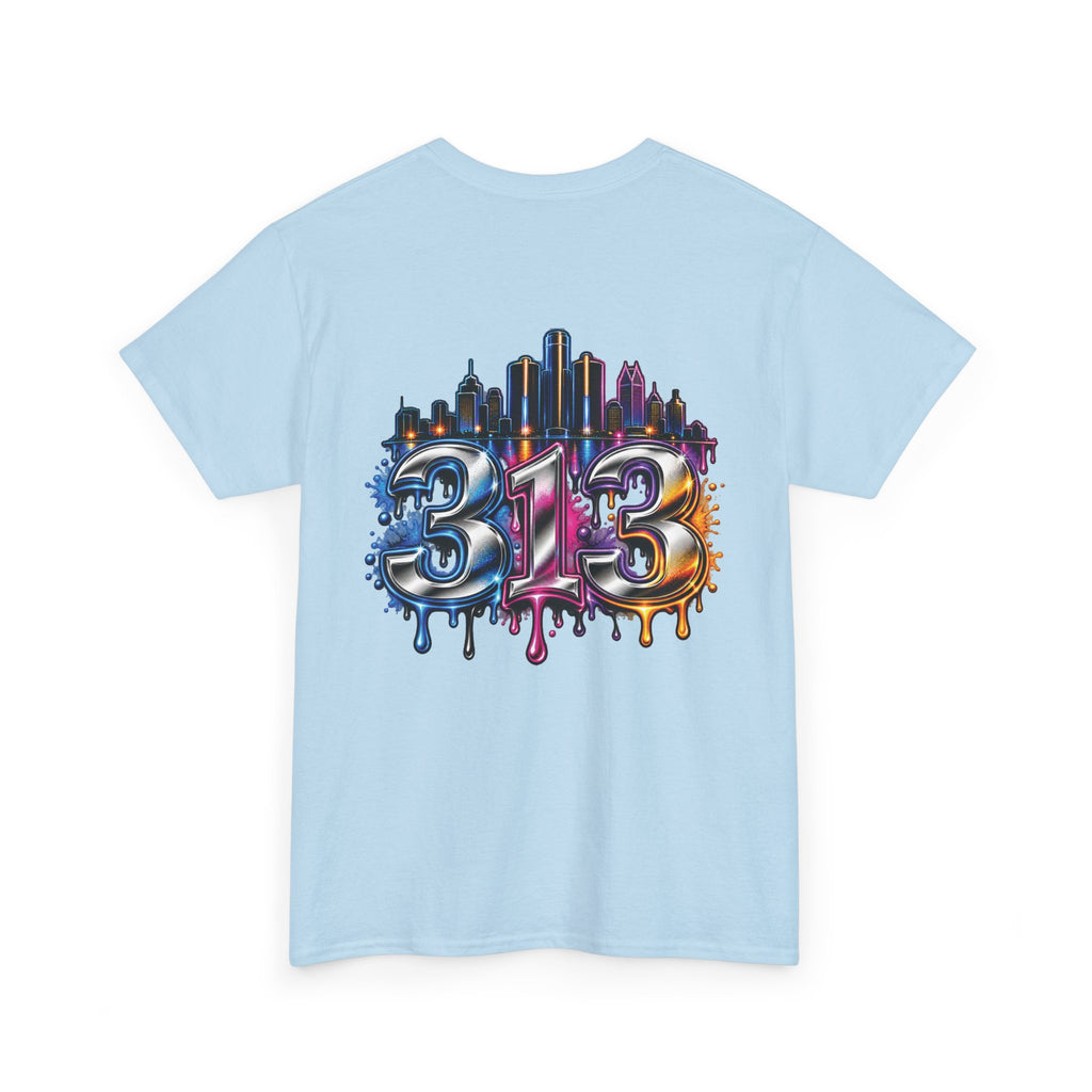 Detroit Script Tee | 313 Drip Skyline T-Shirt