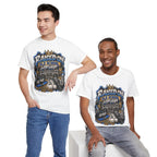 Raised On Old School Hip Hop T-Shirt | Retro Boombox Sneakers Crown Design