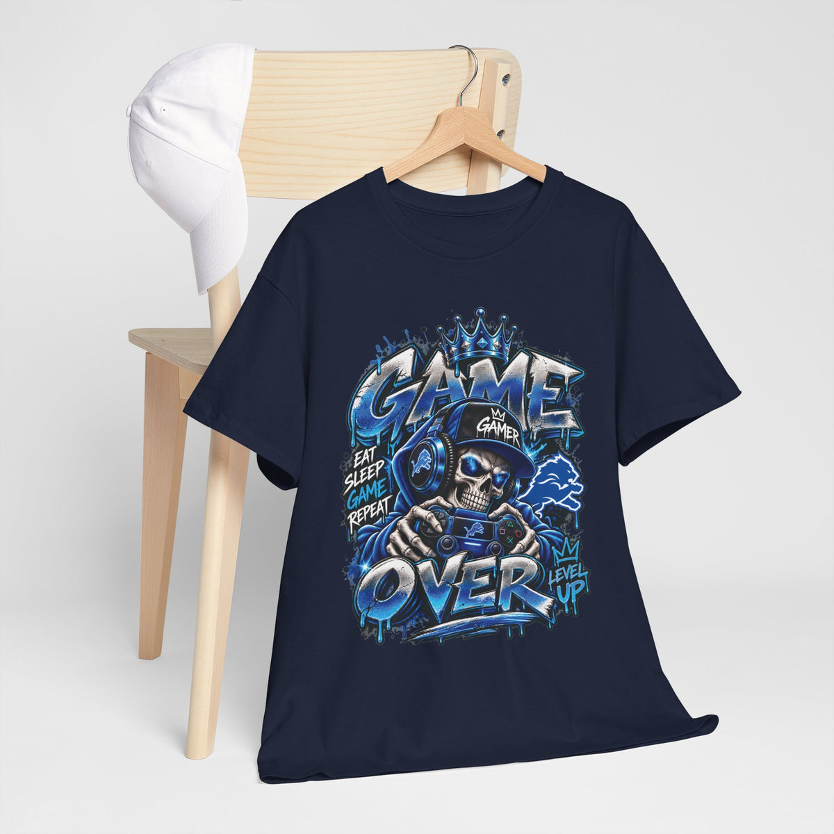 Game Over Skull Gamer Tee | Video Game Controller Graphic Shirt