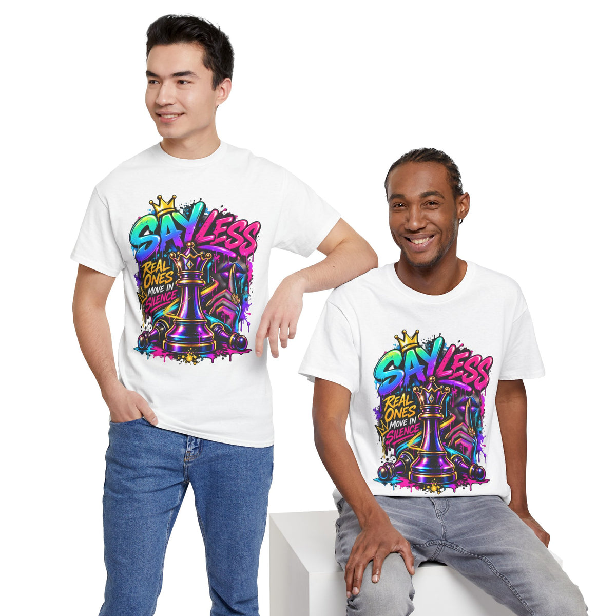Say Less Chess King Tee | Graffiti Chess Piece Streetwear