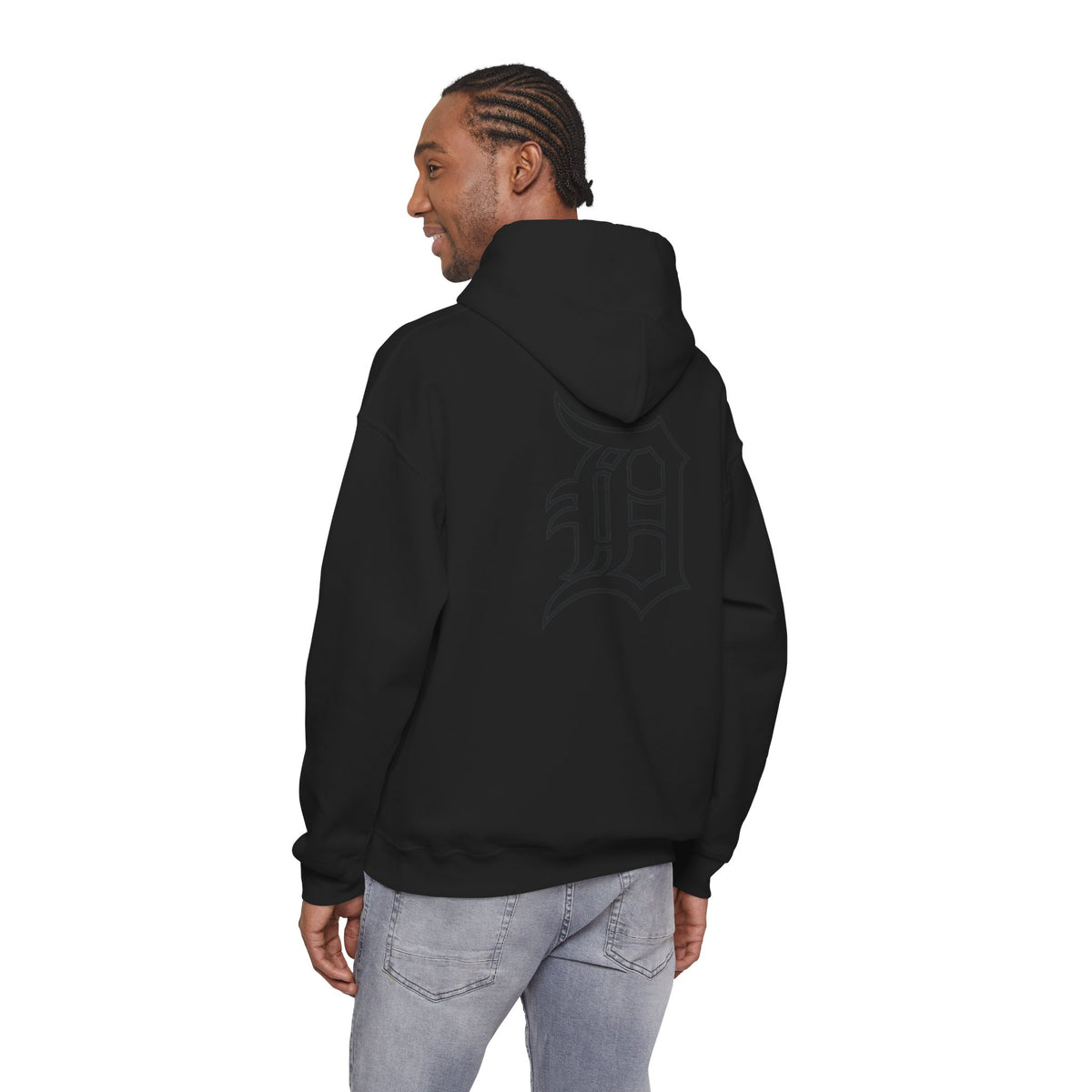 Detroit Basketball Graphic Hoodie | Vintage City Sports Logo, Front Collage Art
