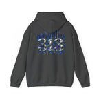 Detroit 313 Drip Skyline Hoodie | Graffiti Letter B Chest Design
