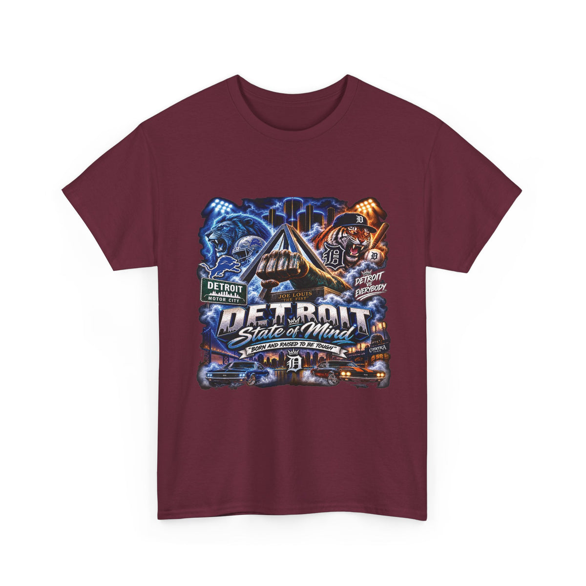 Detroit Skyline Collage Tee | Motor City Vintage Graphic T-Shirt