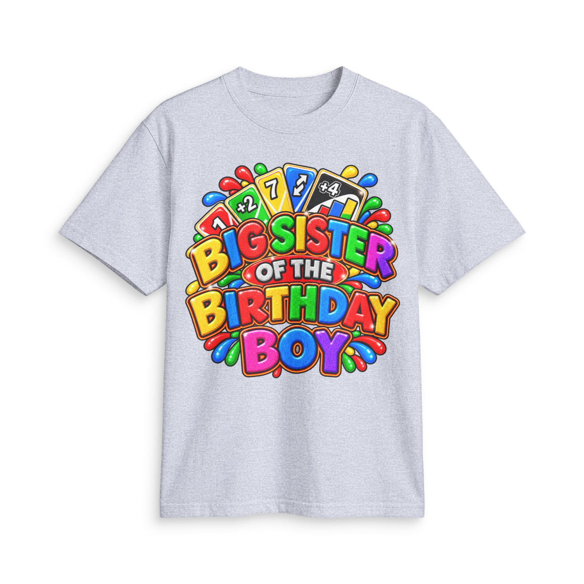 Big Sister of the Birthday Boy T-Shirt | Colorful Party Design