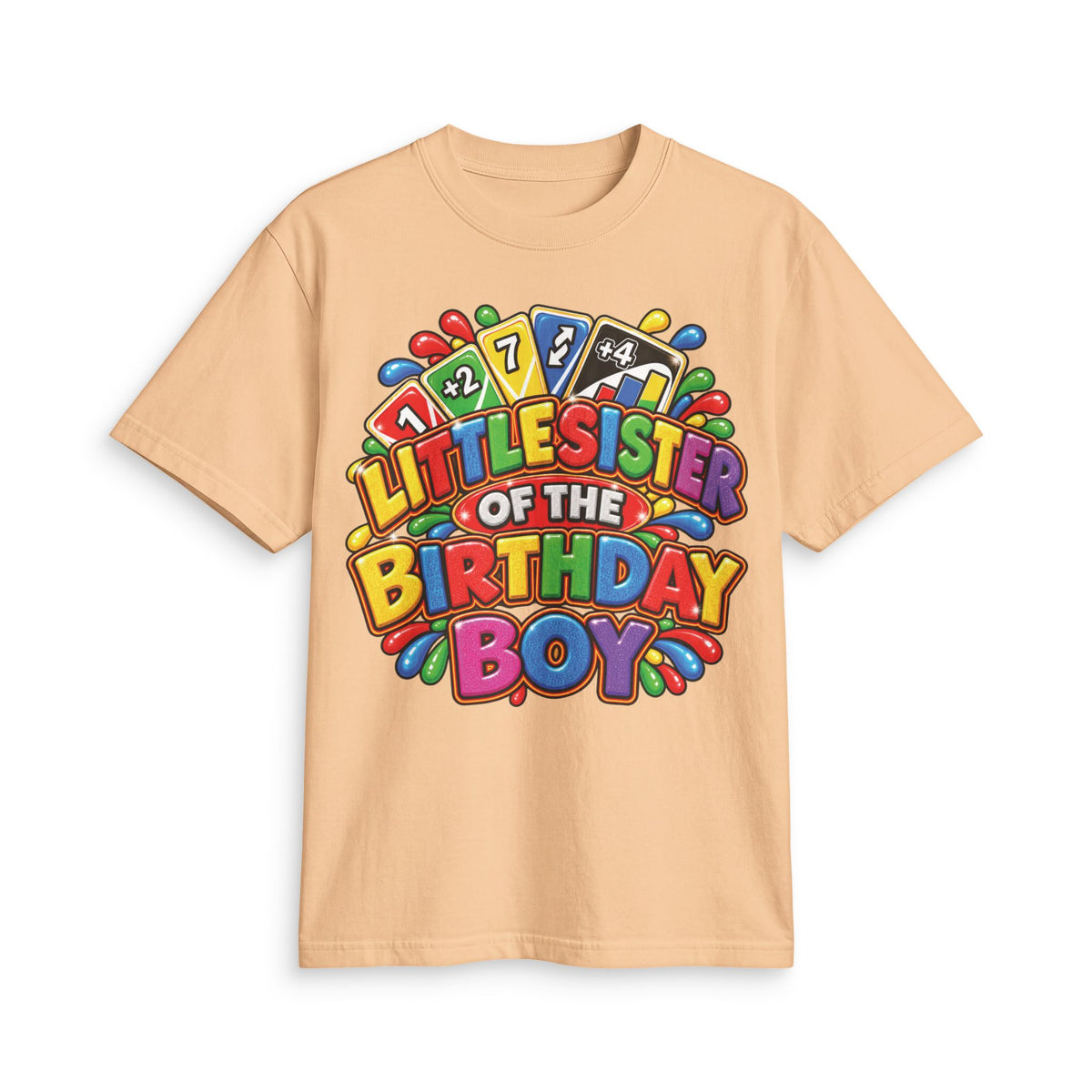 Little Sister of the Birthday Boy T Shirt | Colorful Birthday Siblings Design