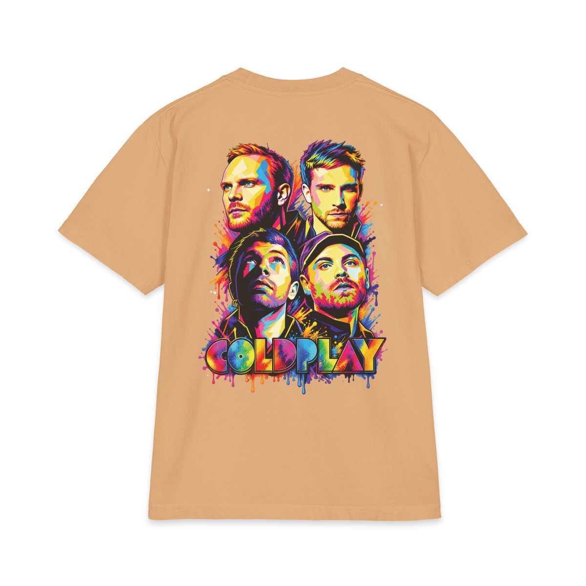 Coldplay band portrait T-Shirt | Colorful watercolor logo tee