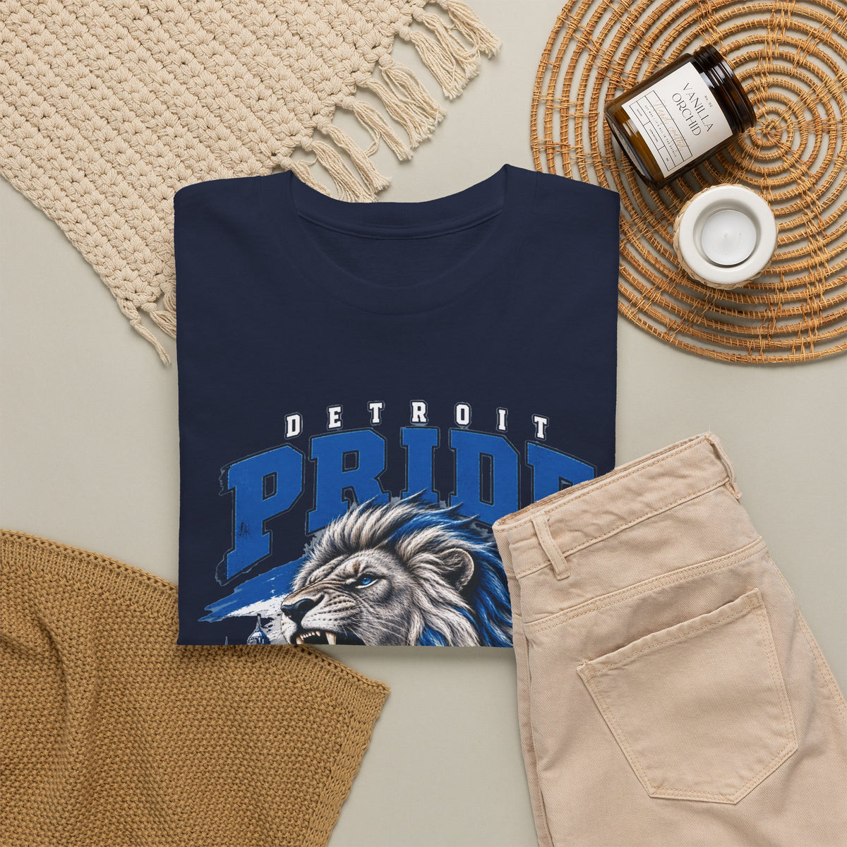 Detroit Pride Comes Before the Fall Lion Graphic T-Shirt