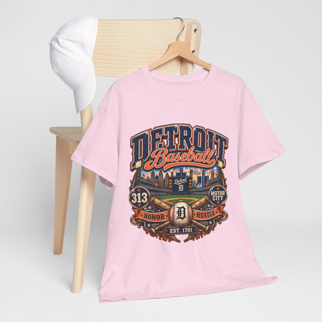 Detroit Baseball Tee | Motor City 313 Vintage Baseball Design