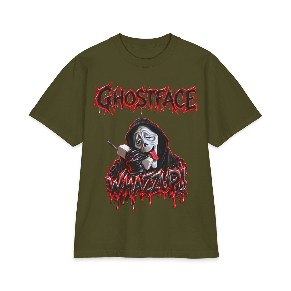Ghostface Whatzup T-Shirt | Horror Mask Graphic Tee