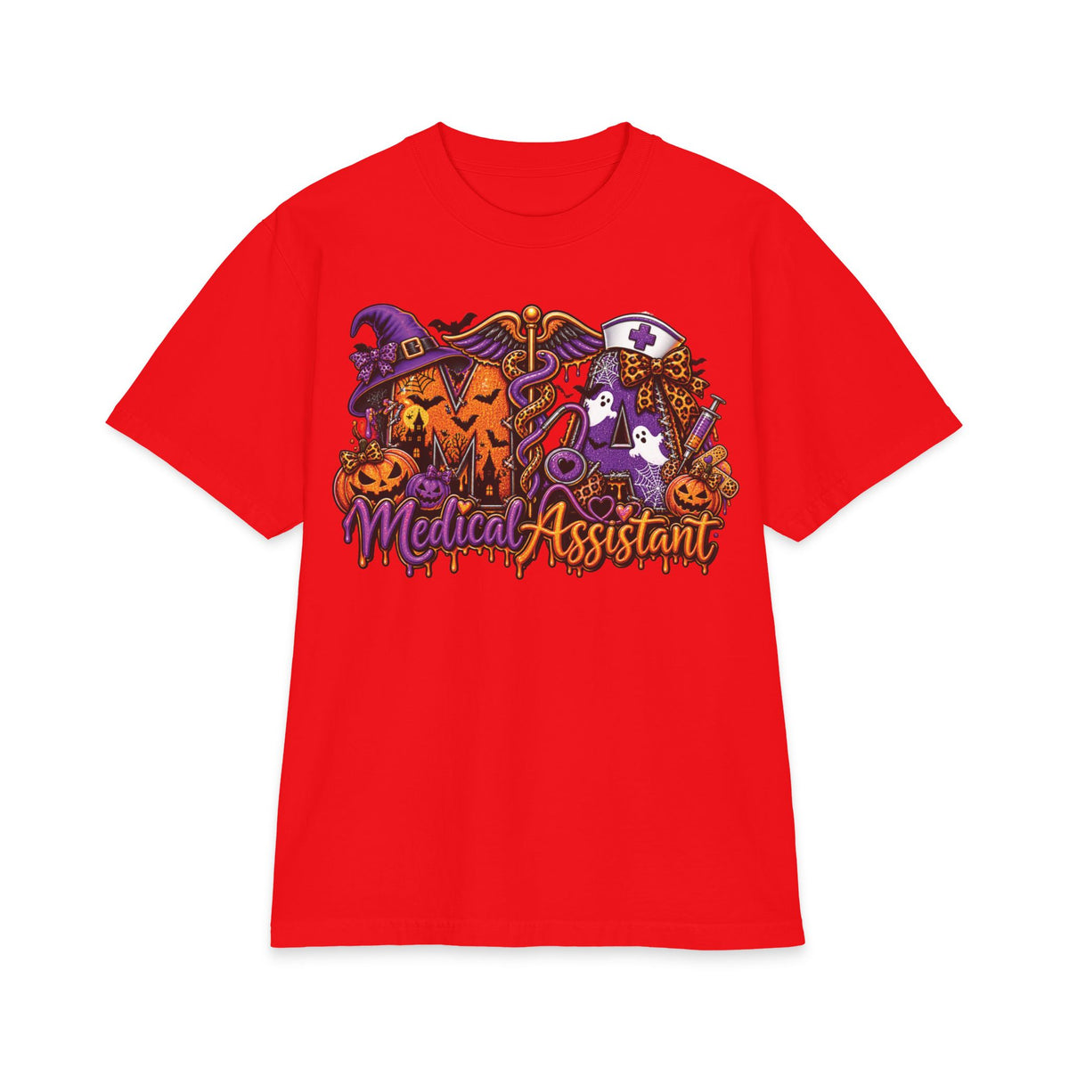 Halloween Medical Assistant T-Shirt | Witch Pumpkin Caduceus Nursing Tee