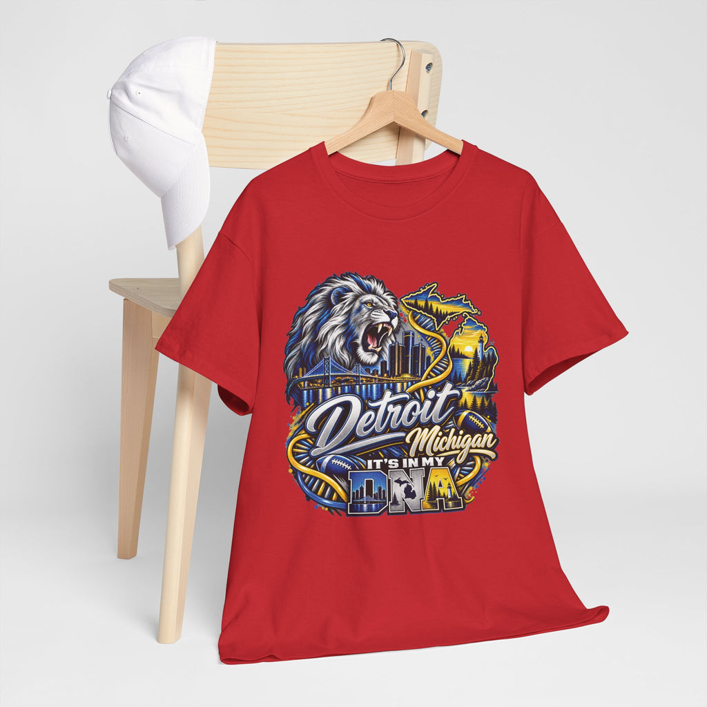 Detroit Michigan Lion Cityscape Graphic T-Shirt