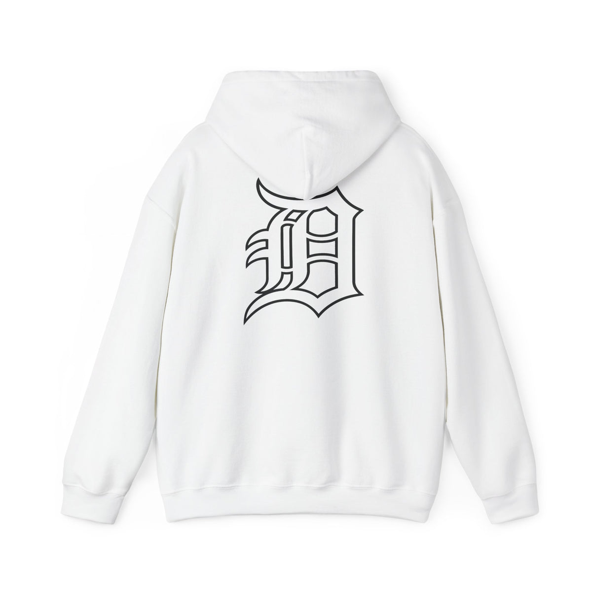 Detroit Basketball Graphic Hoodie | Vintage City Sports Logo, Front Collage Art