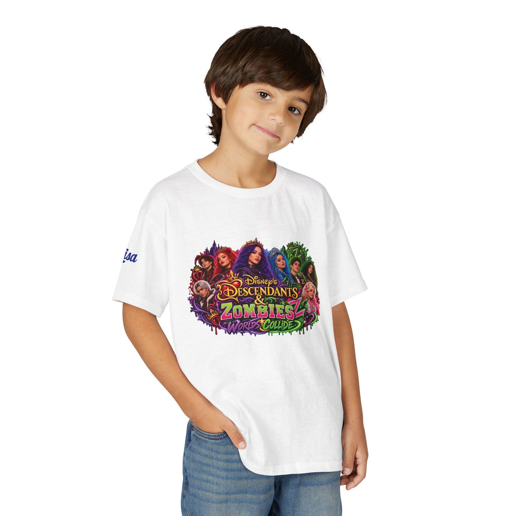 Descendants and Zombies worlds Collide Logo Youth T-Shirt | Movie Character Tee