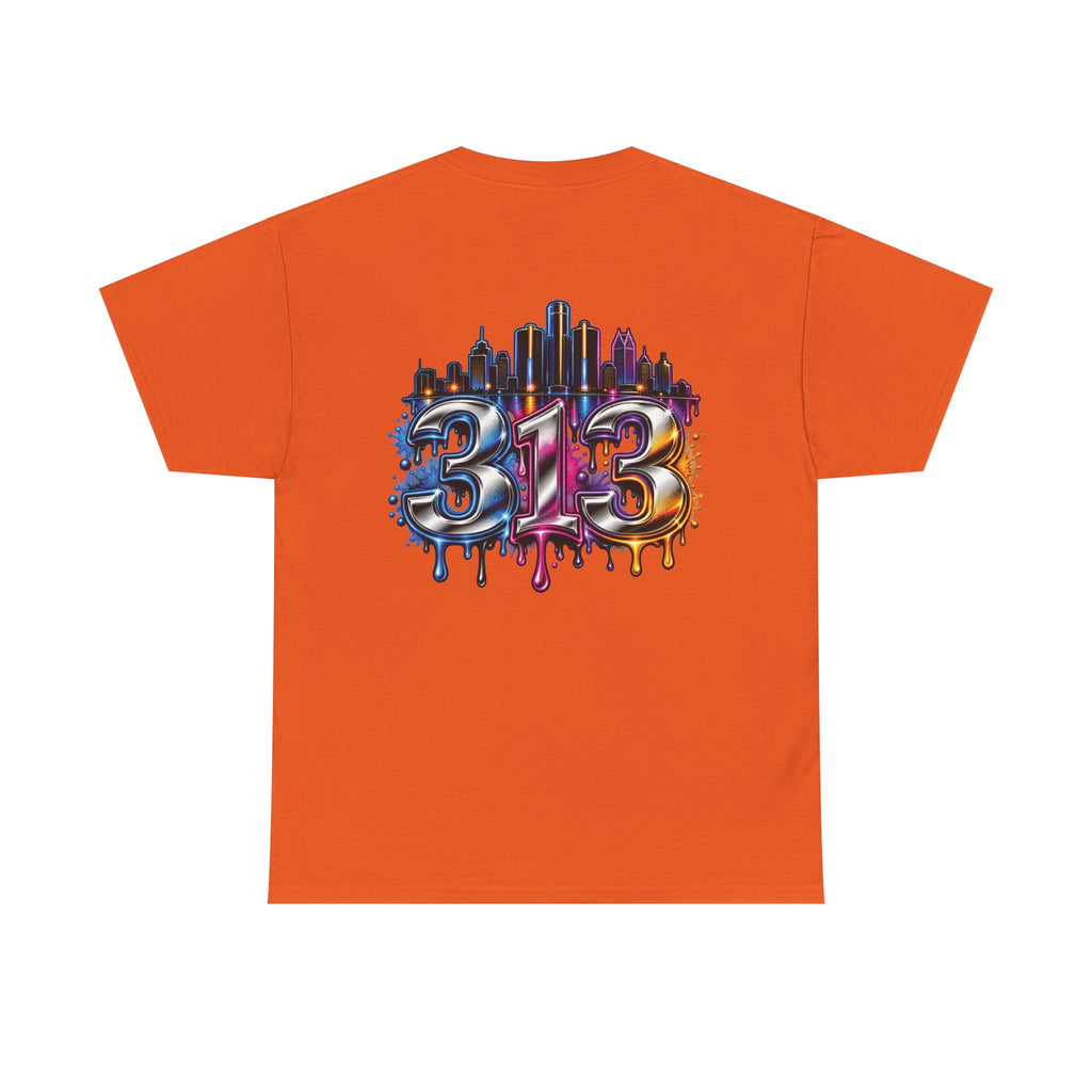 Detroit Script Tee | 313 Drip Skyline T-Shirt