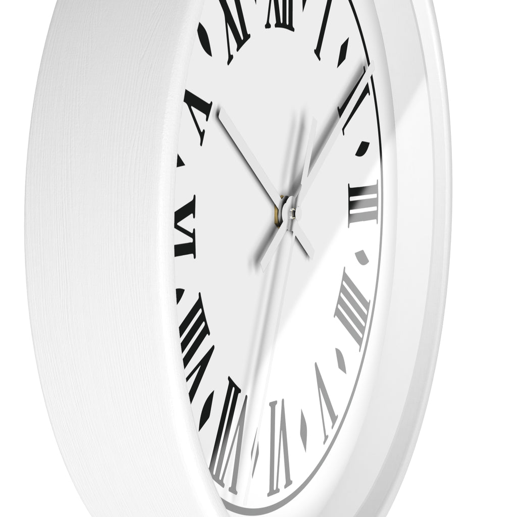 Roman Numeral Vintage Clock Wall Clock | Black Frame, White Face