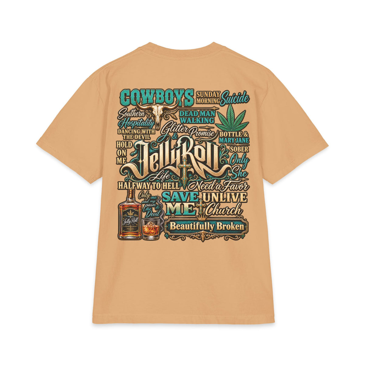 Roll Jelly band portrait T-Shirt | rock country tour tee