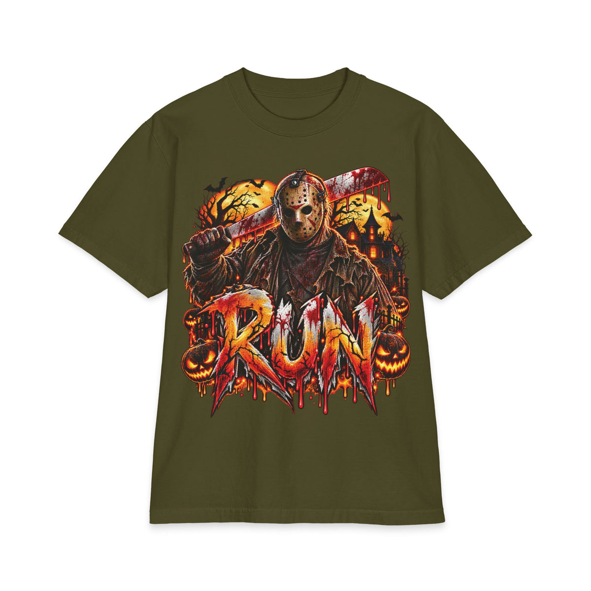 Jason Voorhees horror graphic T-Shirt | RUN bloody slasher design