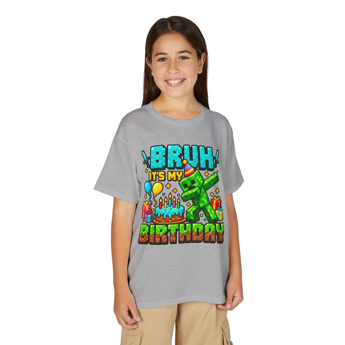 Bruh It’s My Birthday Youth T-Shirt – Pixel Gaming Birthday Shirt