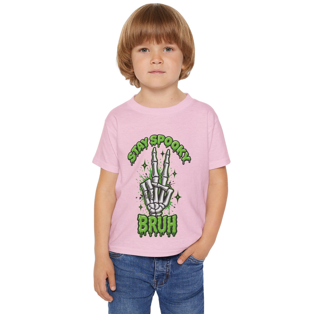 Stay Spooky Bruh toddler t-shirt | Skeleton hand graphic, Halloween kids top