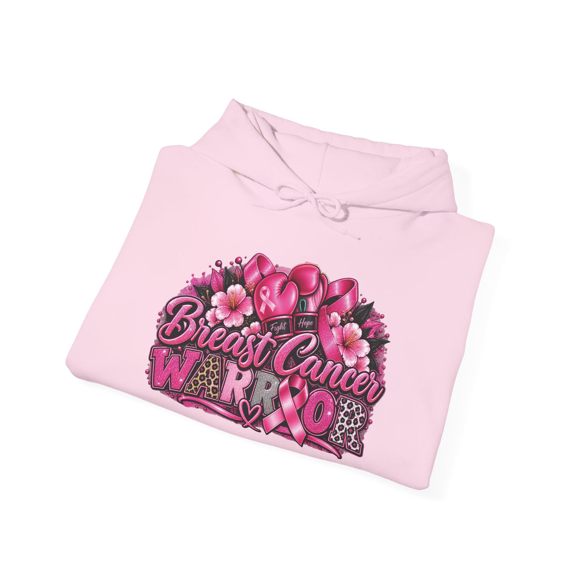 Breast Cancer Awareness Ribbon Floral Hoodie | Pink Support Design