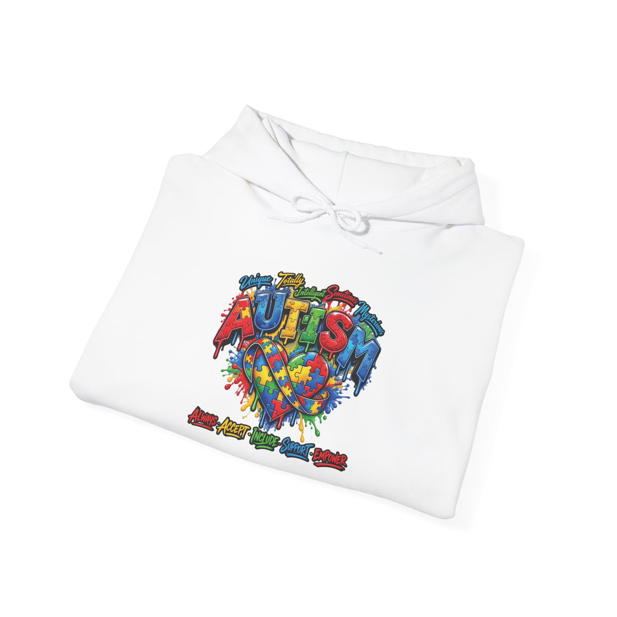 Autism Puzzle Heart hoodie | Pullover Sweatshirt with Colorful Puzzle Piece Design