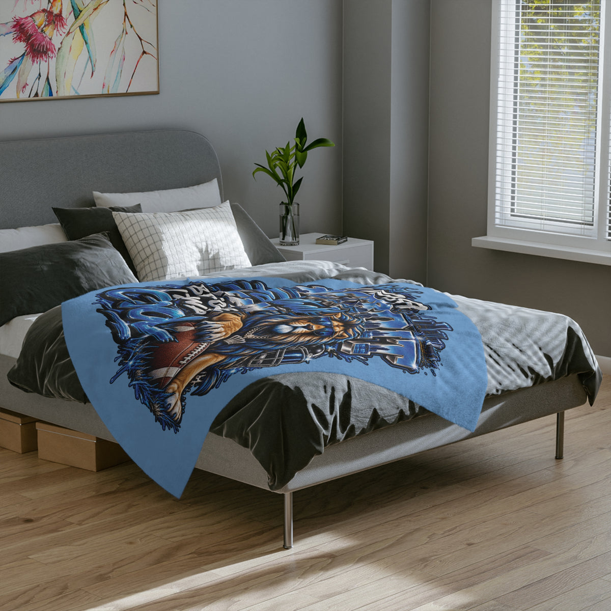 Detroit Football Lion Blanket | I Was a Detroit Football Fan Before It Was Cool velveteen