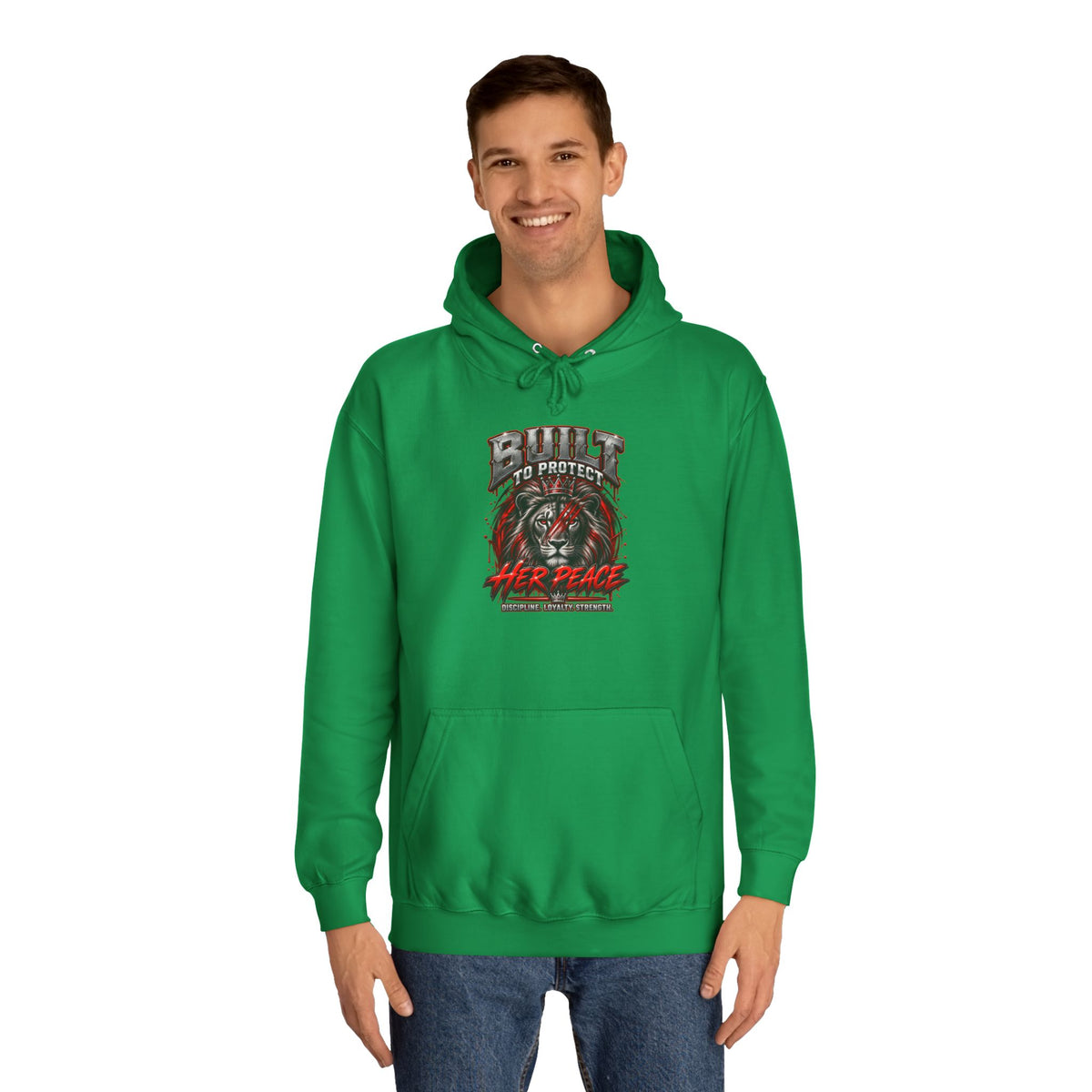 Built to Protect her Peace Couples College Hoodie
