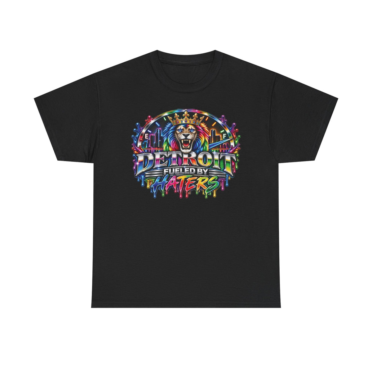 Detroit Lion Graffiti tee | Colorful Drip Lion Detroit Tee