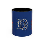 Detroit Rock City 313 Blue Accent Mug | Cityscape Guitar Graffiti Design