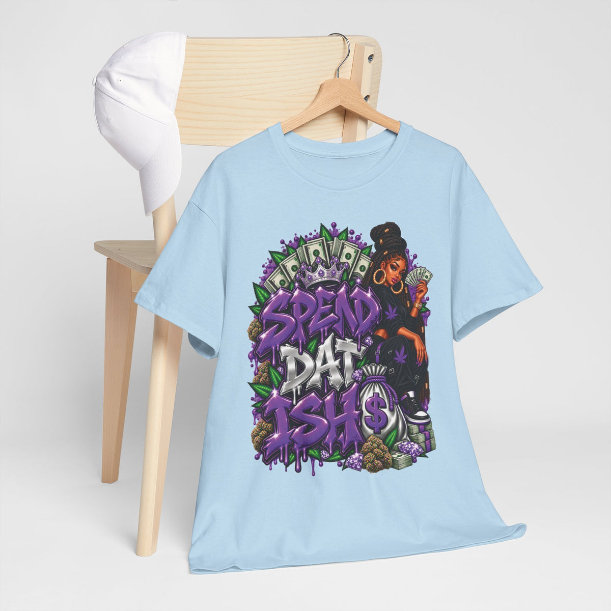 Spend Dat sh*t Tee | Graffiti Money Design, Purple Streetwear