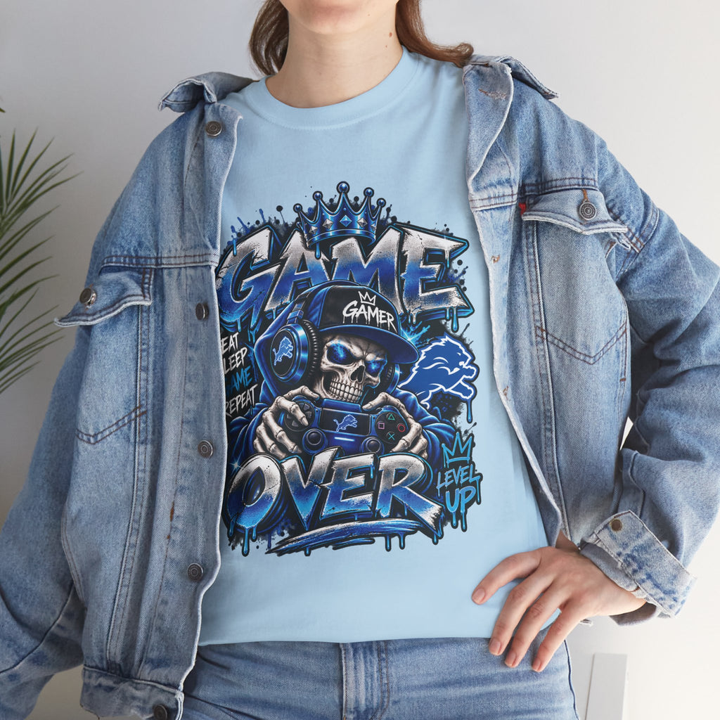 Game Over Skull Gamer Tee | Video Game Controller Graphic Shirt