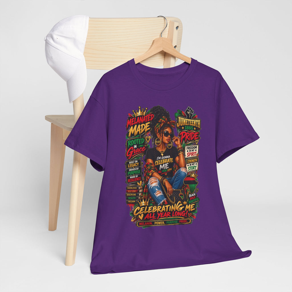 Melanated Made Rooted Grace T-Shirt | Celebrating Me graphic tee