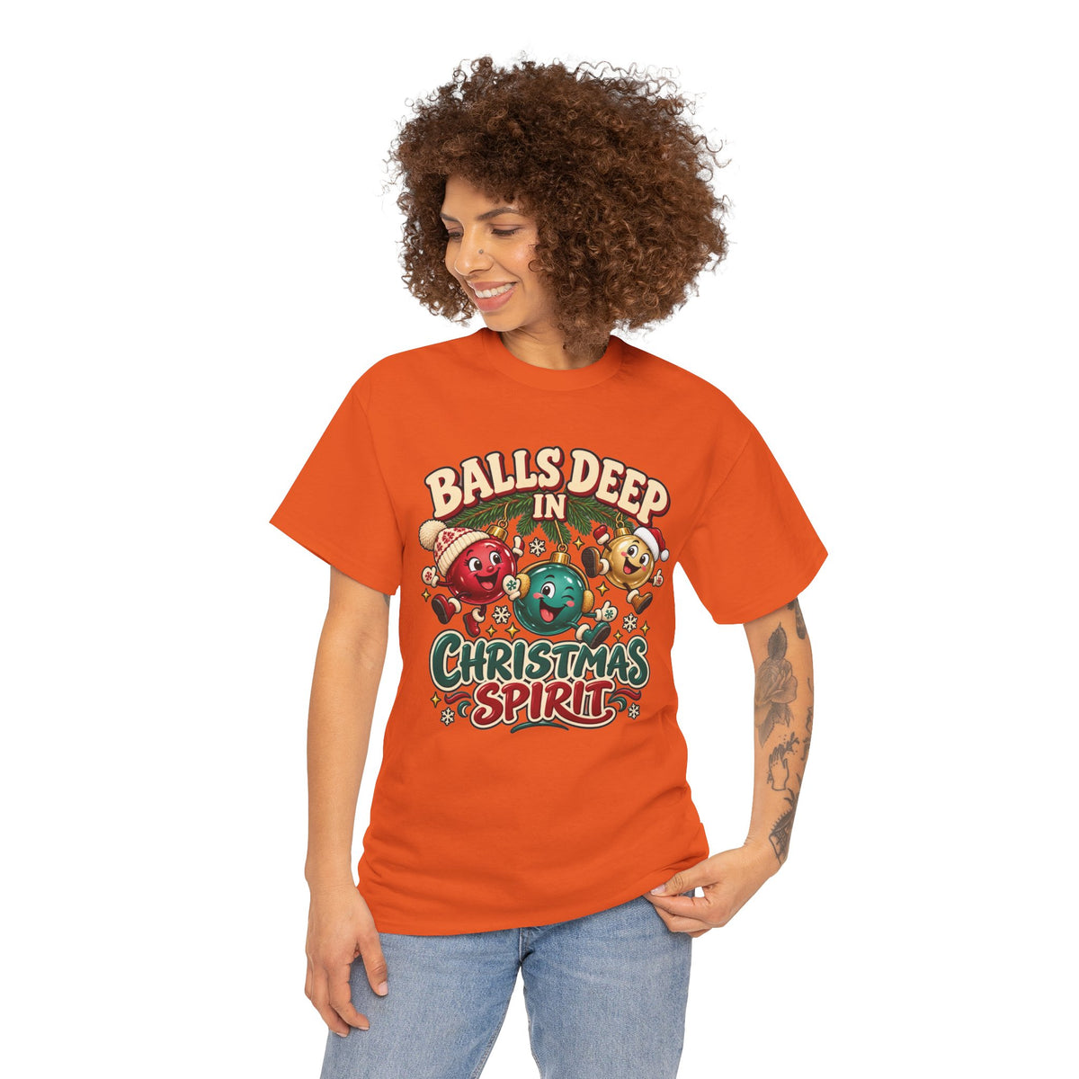 Balls Deep in Christmas Spirit Graphic Tee