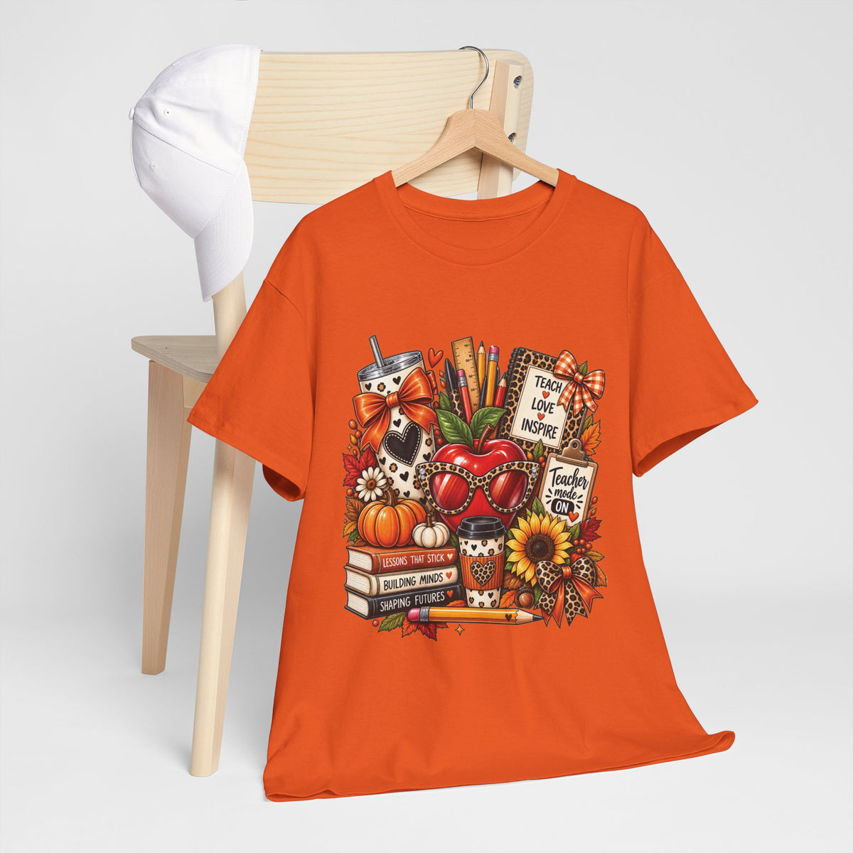 Teacher Love Inspire apple stack T-Shirt | Fall teacher autumn design