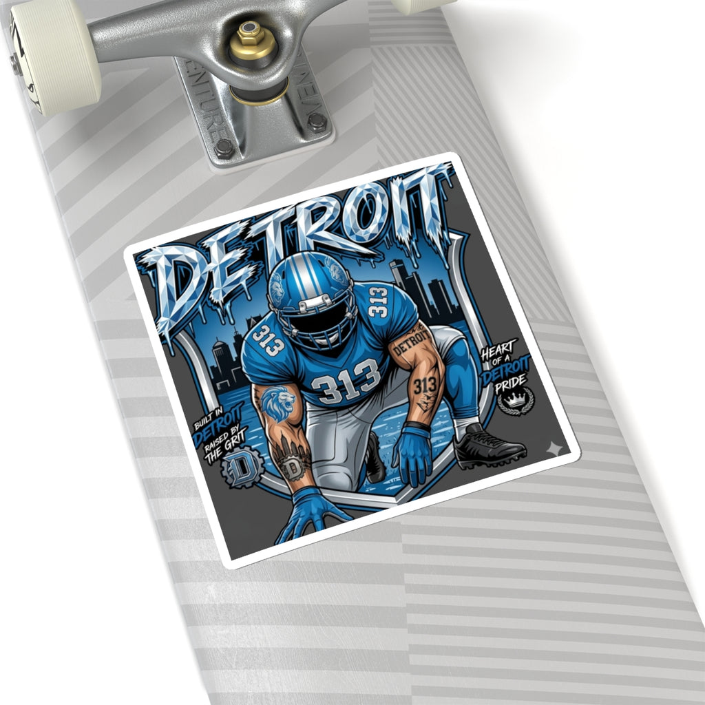 Detroit Football Player Sticker | 313 City Pride Kiss-Cut Sticker