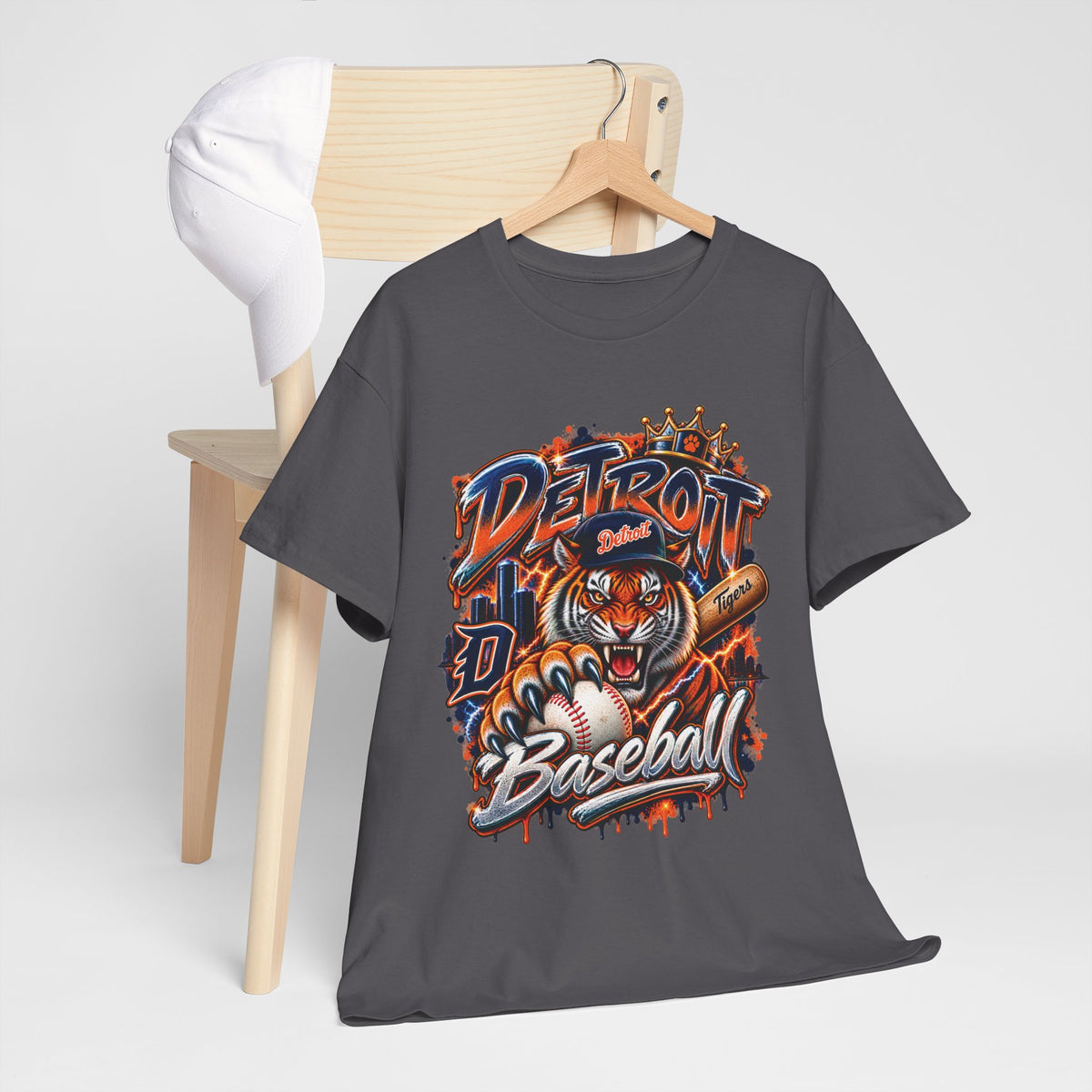 Detroit Tigers Tiger Baseball Tee | Vintage Mascot Detroit Baseball Shirt