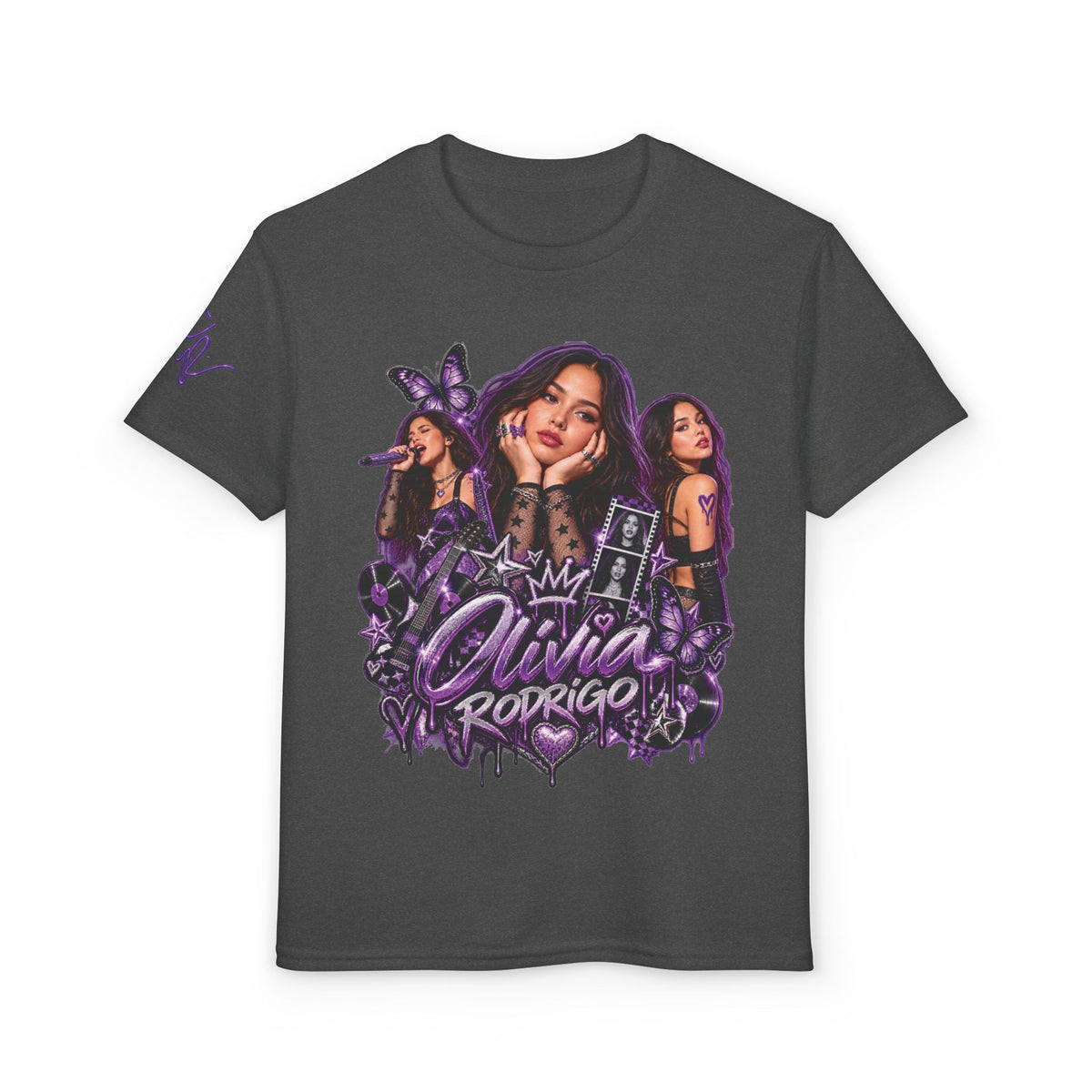 Olivia Rodrigo Pop Star Collage T-Shirt | Tour Dates Backprint