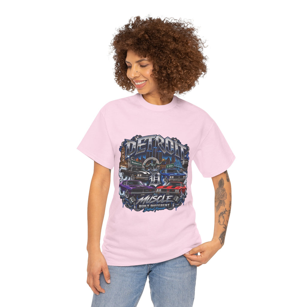 Detroit Muscle Car Tee | Vintage Hot Rod Illustration, Garage Scene