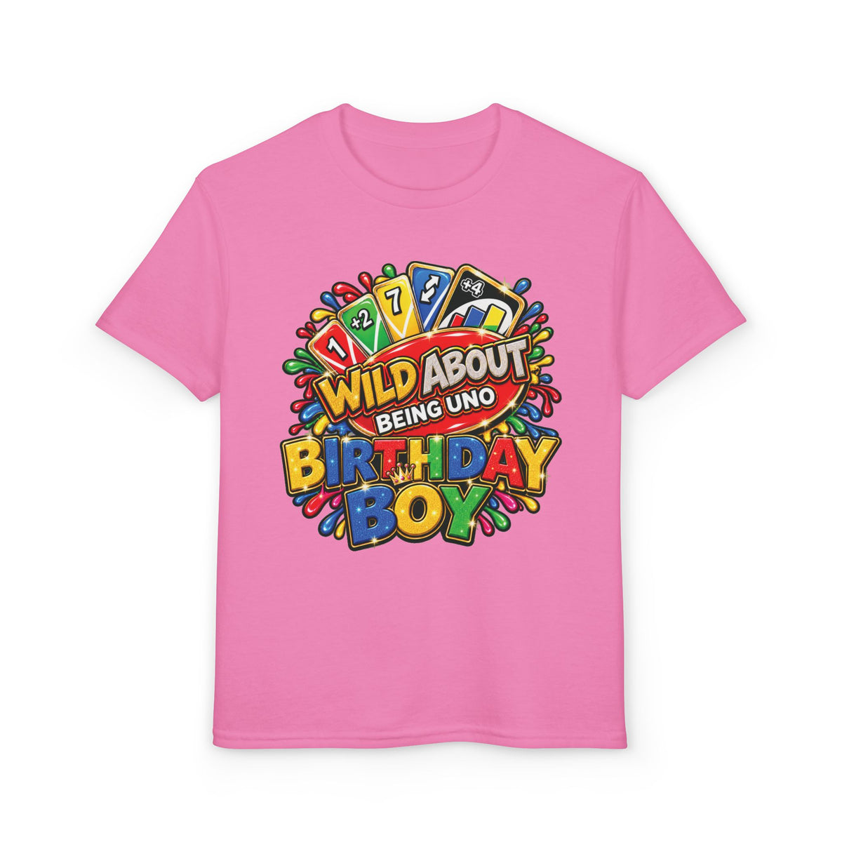 Wild About Being UNO Birthday Boy T-Shirt | Personalized Backprint