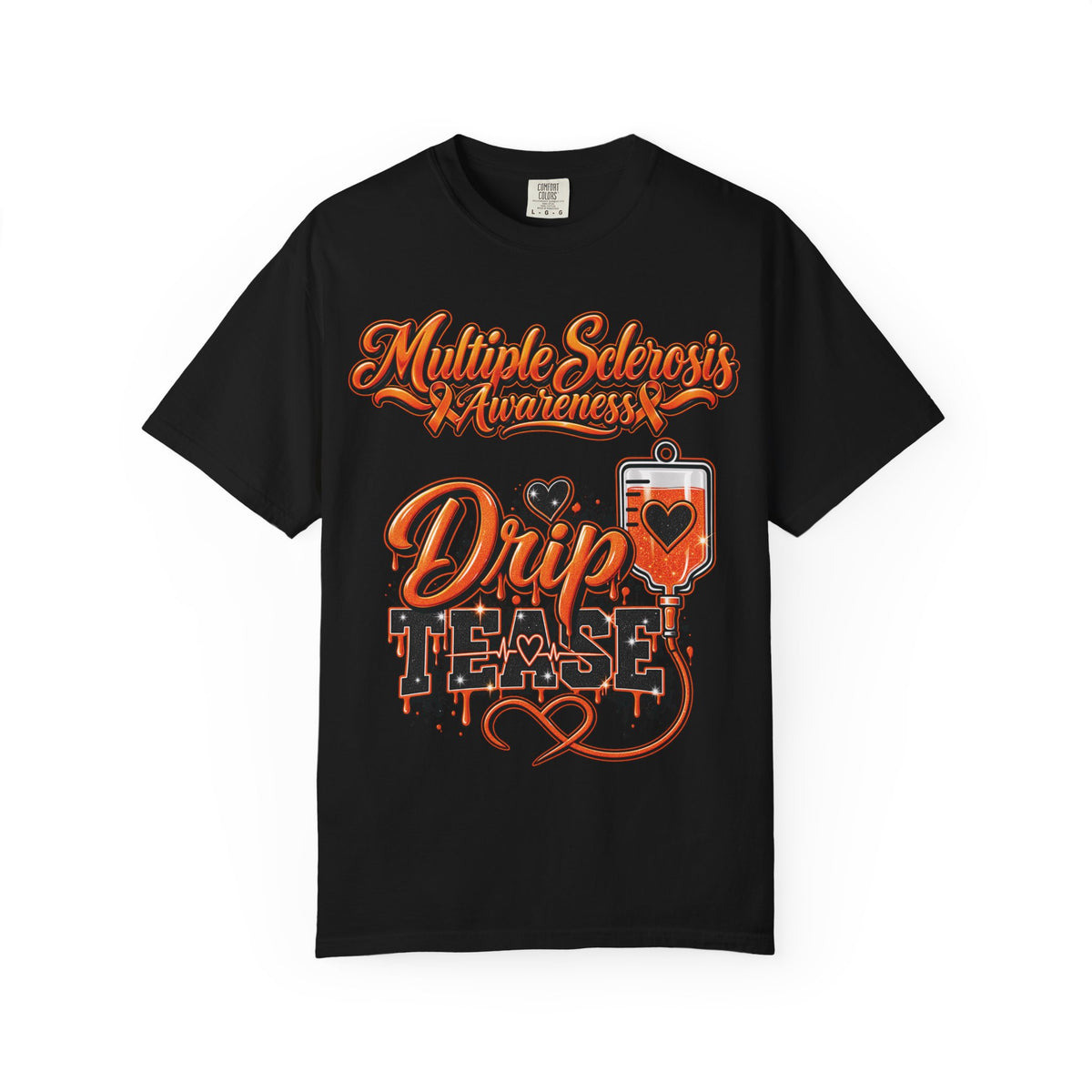 Multiple Sclerosis Awareness Drip Tees Shirt | IV Bag Heart Design