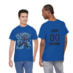 Detroit Lion Rider T-Shirt | Football Team Graphic Tee, Blue Mascot