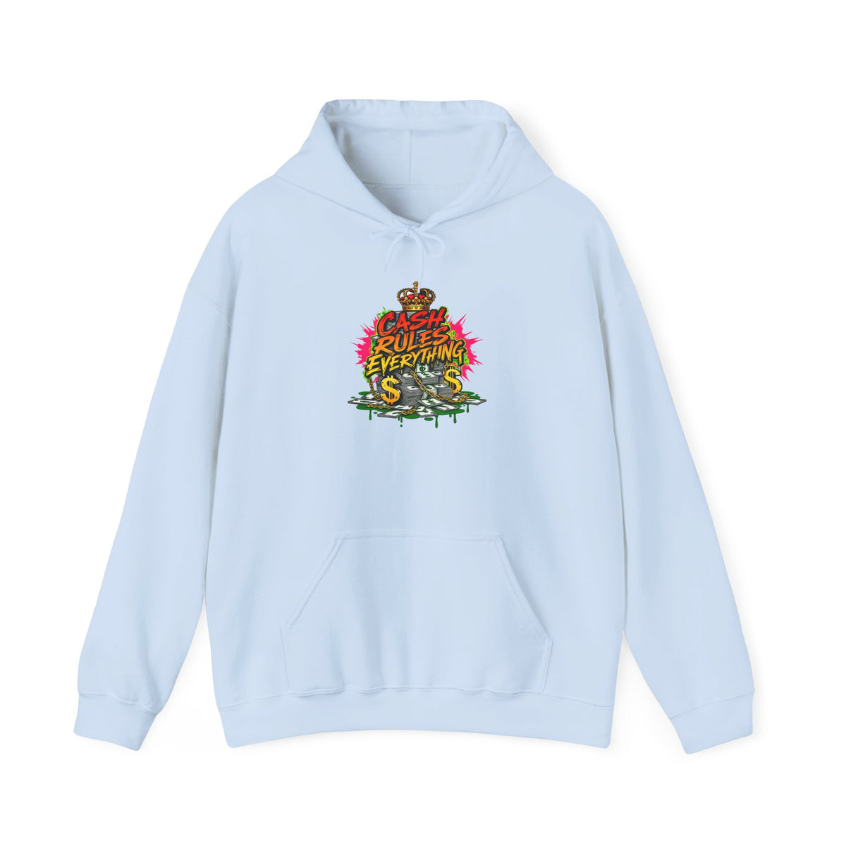 Cash Rules Everything Around Me Hoodie | Graffiti Money Crown Streetwear
